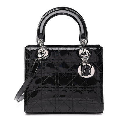 Christian Dior Patent Cannage Stitched Medium Lady Dior Black 1 of 9
