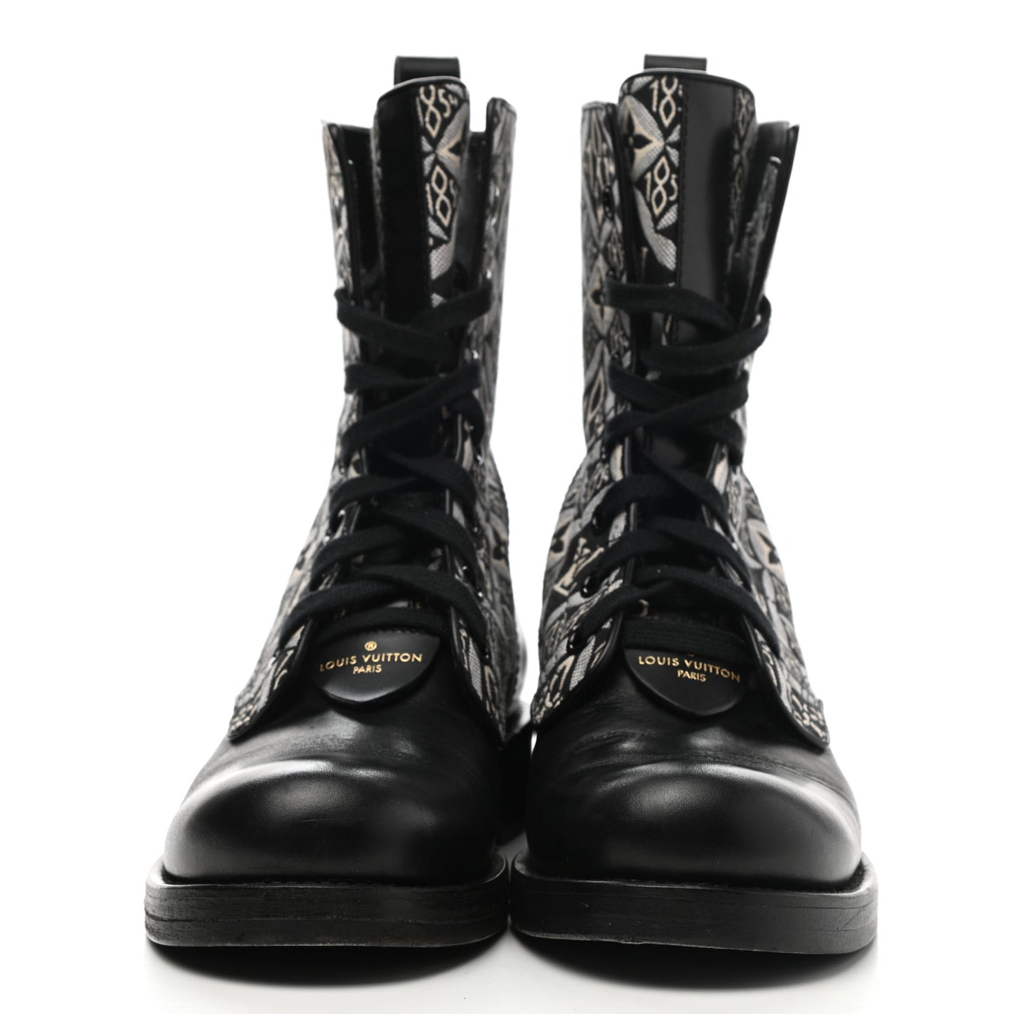 Jacquard Calfskin Since 1854 Metropolis Flat Ranger Boot 38.5 Gray