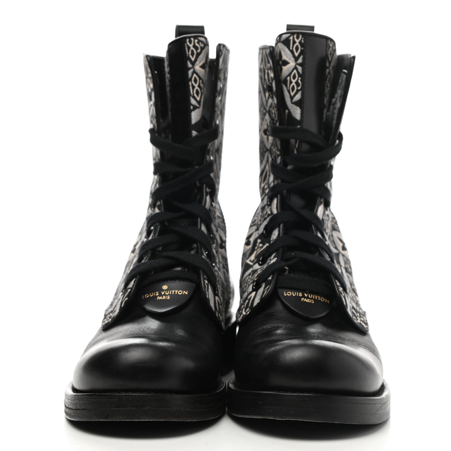 Louis Vuitton Jacquard Calfskin Since 1854 Metropolis Flat Ranger Boot 38.5 Gray 2 of 11