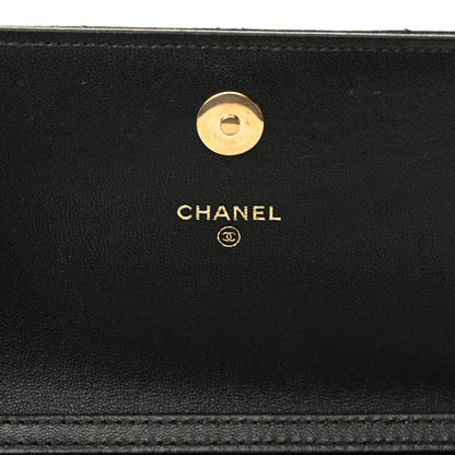 Chanel Lambskin Quilted Braided Clutch On Chain Black 6 of 11