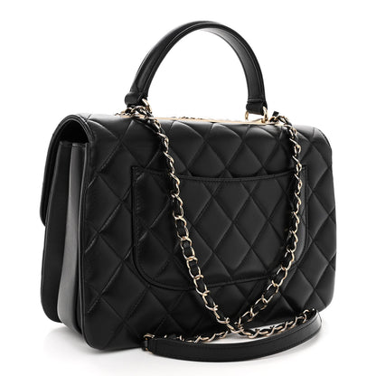 Chanel Lambskin Quilted Medium Trendy Chain CC Flap Dual Handle Bag Black 2 of 8