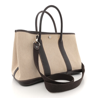 Hermes Buffle Skipper Toile Garden Party 30 TPM Marron Fonce 3 of 13