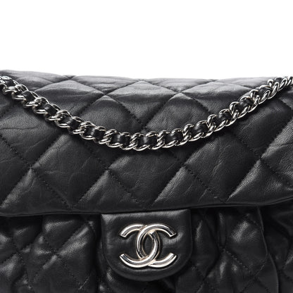 Chanel Washed Lambskin Quilted Medium Chain Around Messenger Black 13 of 20