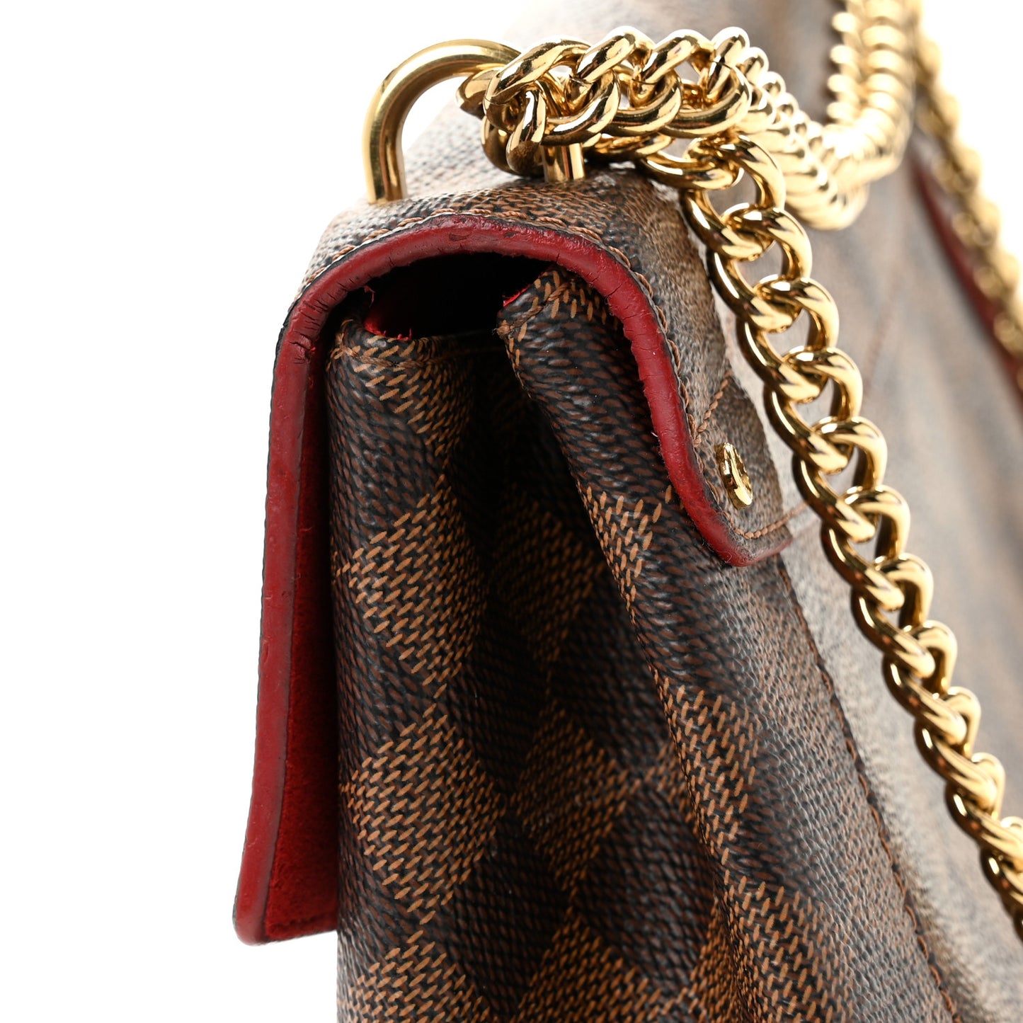 Damier Ebene Caissa Clutch Cherry Cherry