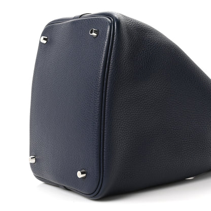 Hermes Taurillon Clemence Picotin Lock 22 MM Bleu Nuit Rose Pourpre 10 of 10