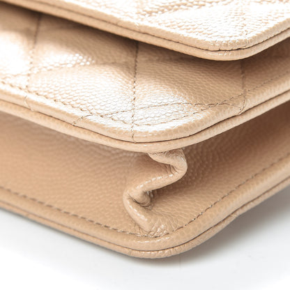Chanel Caviar Quilted Wallet On Chain WOC Beige 11 of 13
