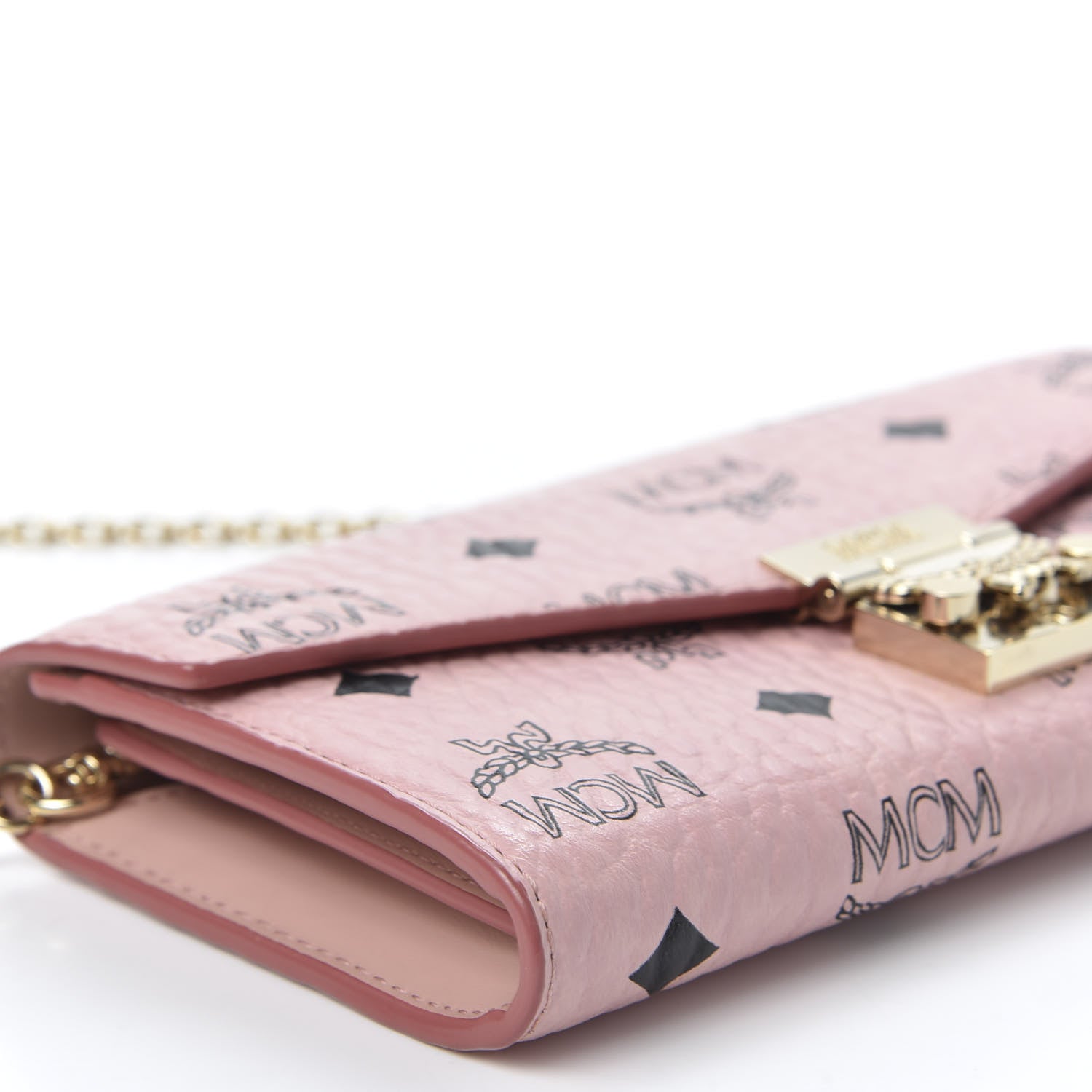 MCM Visetos Large Patricia Wallet On Chain Soft Pink 5 of 9