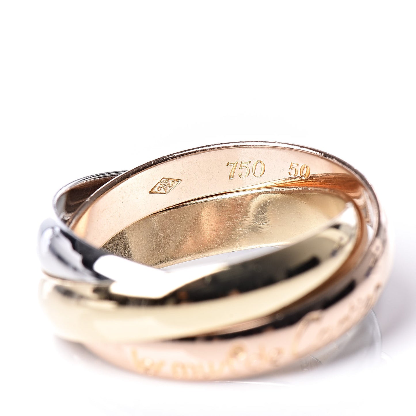 18K Pink Yellow White Gold Classic Les Must De Trinity Ring 50 5.25