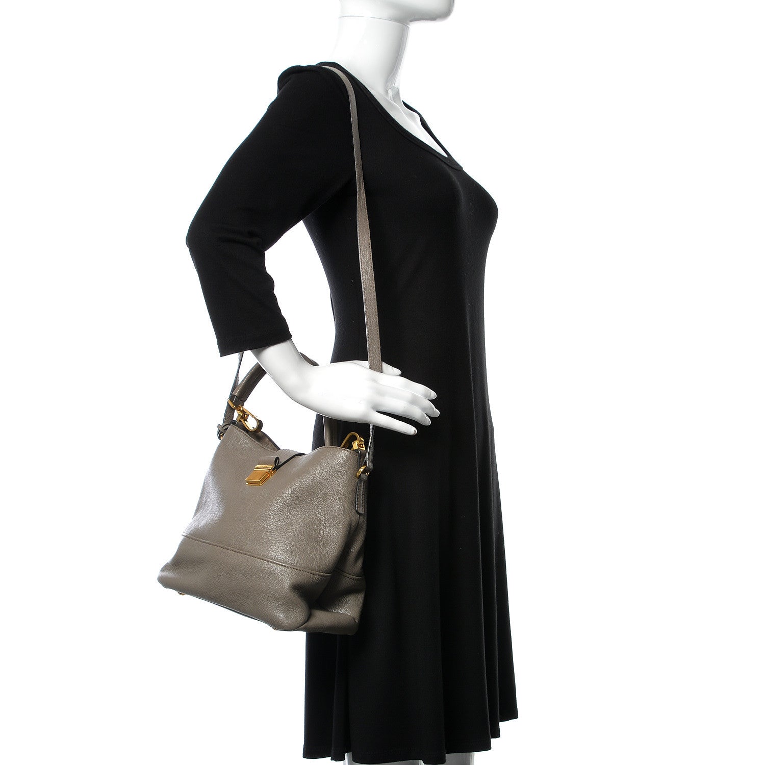 Miu Miu Goatskin Madras Secchiello Bucket Argilla 2 of 9