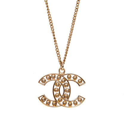 Chanel Crystal Pearl CC Pendant Necklace Gold 5 of 7