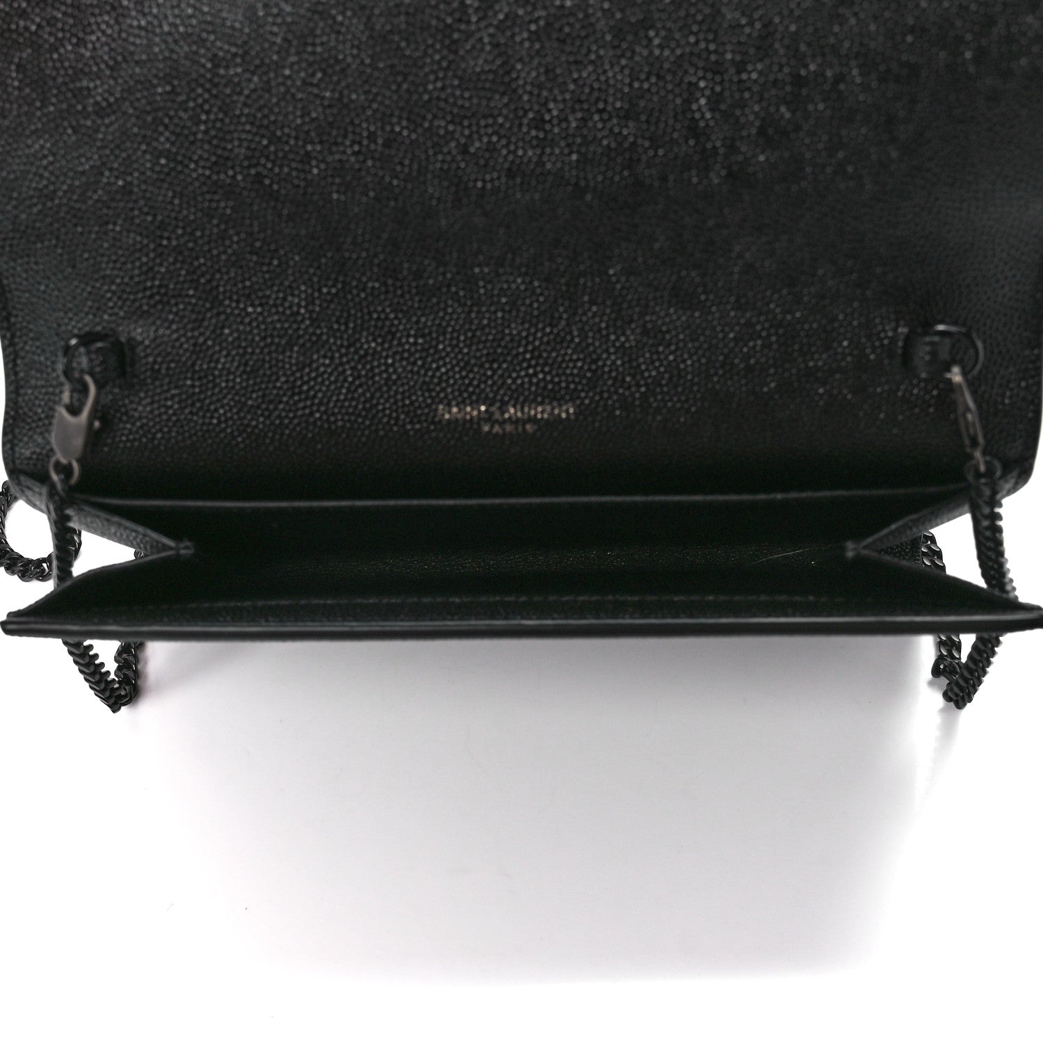 Saint Laurent Grain de Poudre Uptown Chain Wallet Black 5 of 10