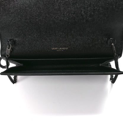 Saint Laurent Grain de Poudre Uptown Chain Wallet Black 5 of 10