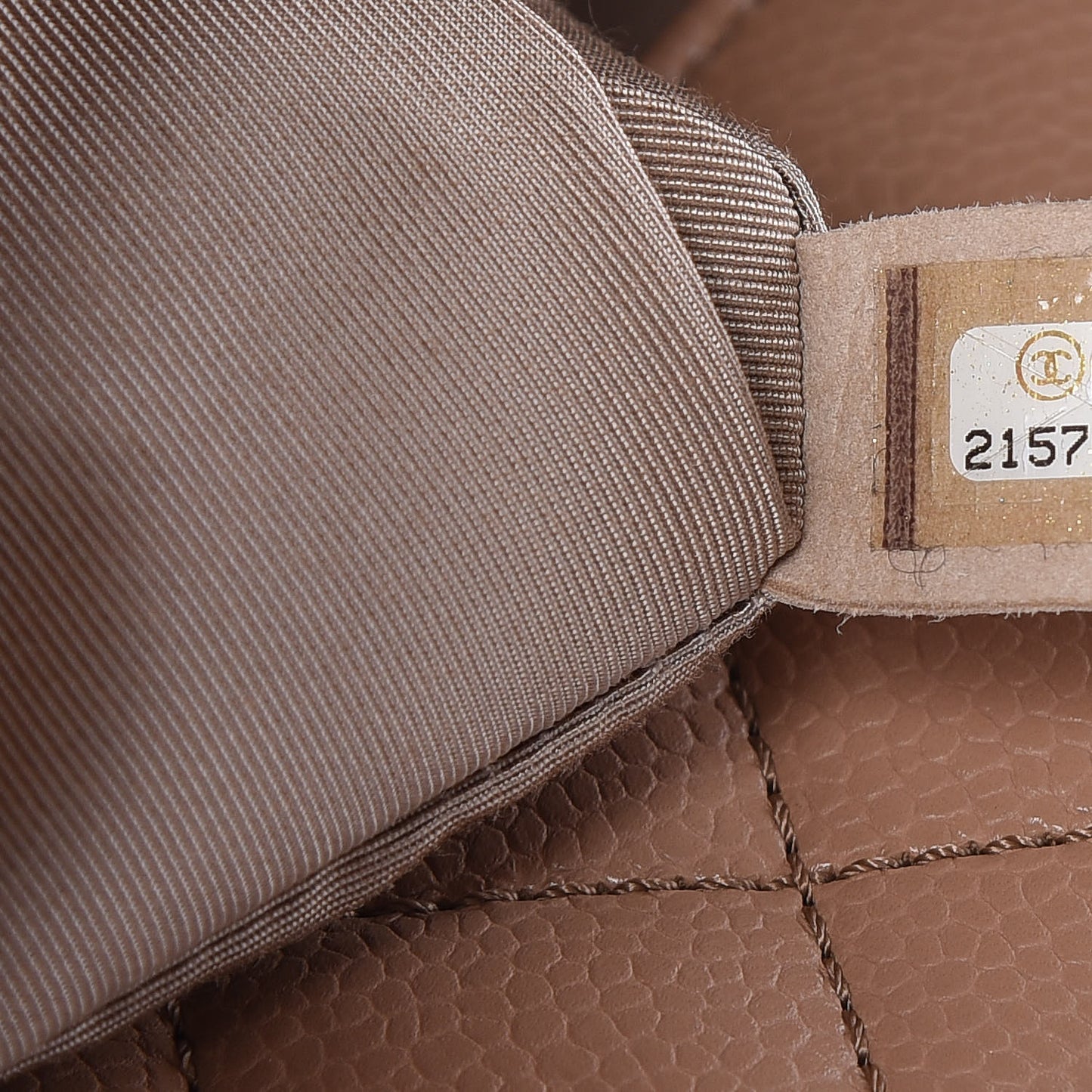 Caviar Quilted City Shopping Tote Beige
