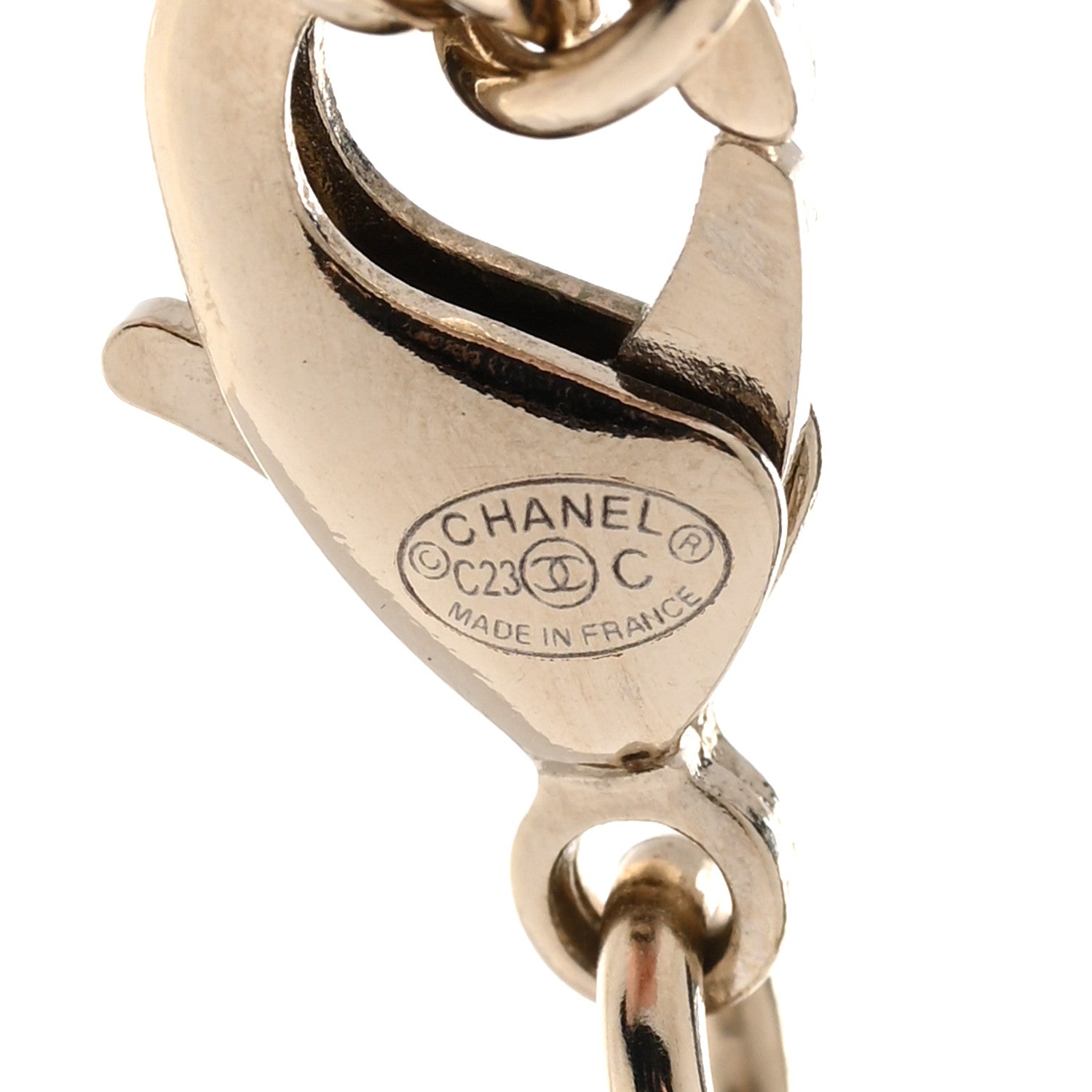 Chanel Resin Crystal Heart CC Chain Necklace Gold 6 of 6