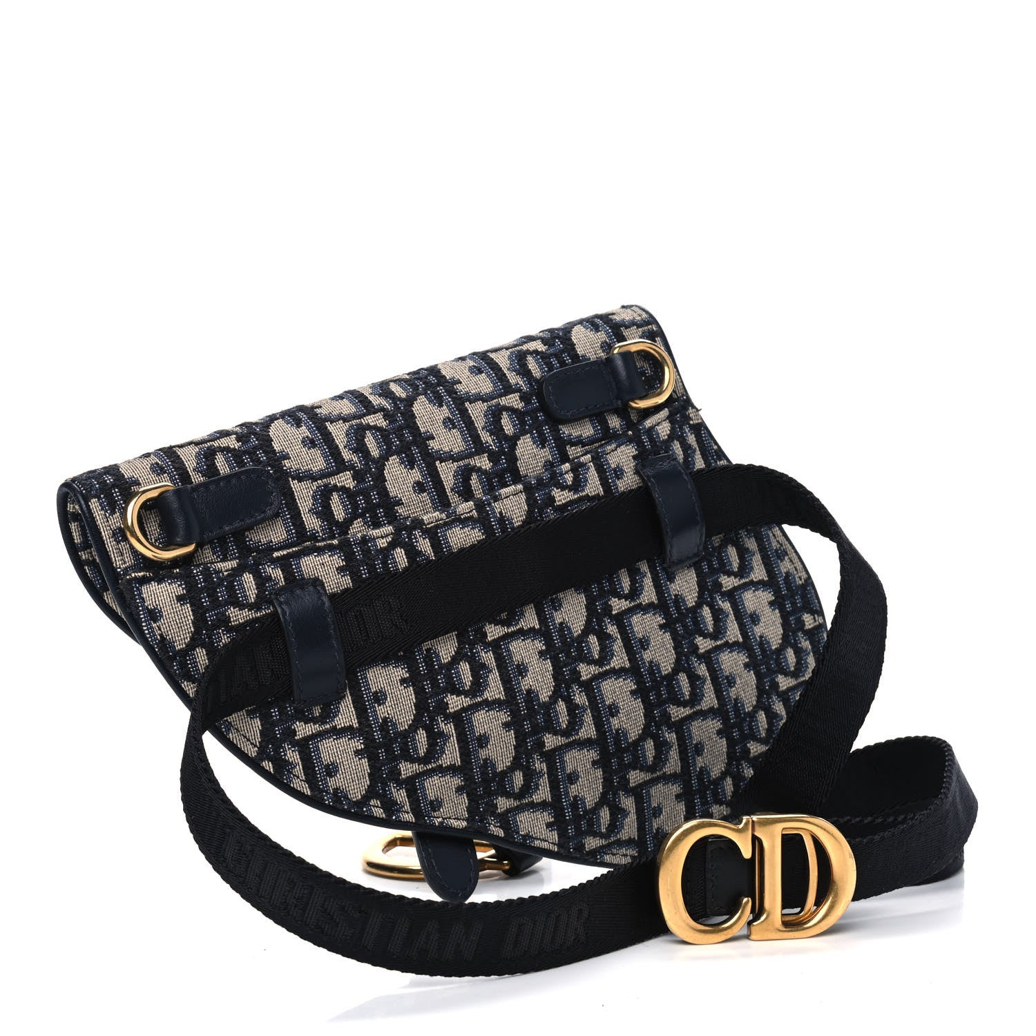 Christian Dior Oblique Saddle Belt Bag Blue 2 of 8