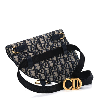 Christian Dior Oblique Saddle Belt Bag Blue 2 of 8