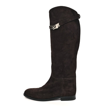 Hermes Suede Kelly Jumping Boots 39 Ecorce 1 of 9