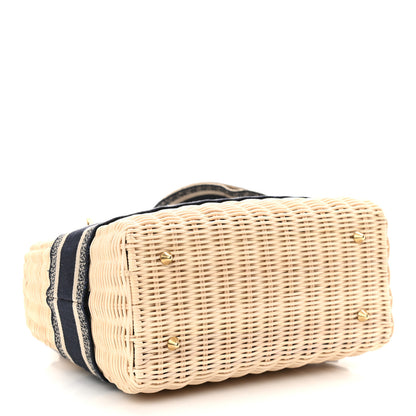 Christian Dior Wicker Oblique Medium Lady Dior Bag Blue 4 of 9