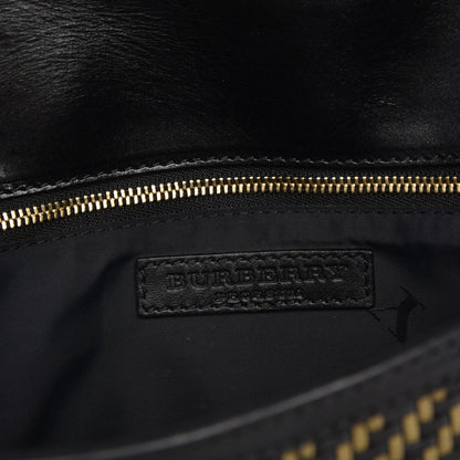 Burberry Prorsum Calfskin Cotton Woven Clutch Black Multi 6 of 10