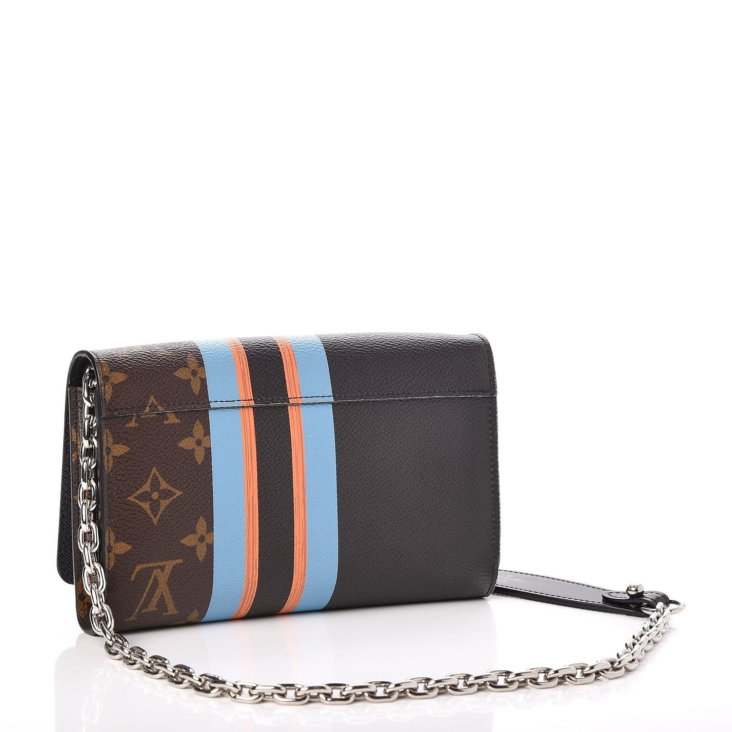 Monogram Stripe Twist Chain Wallet
