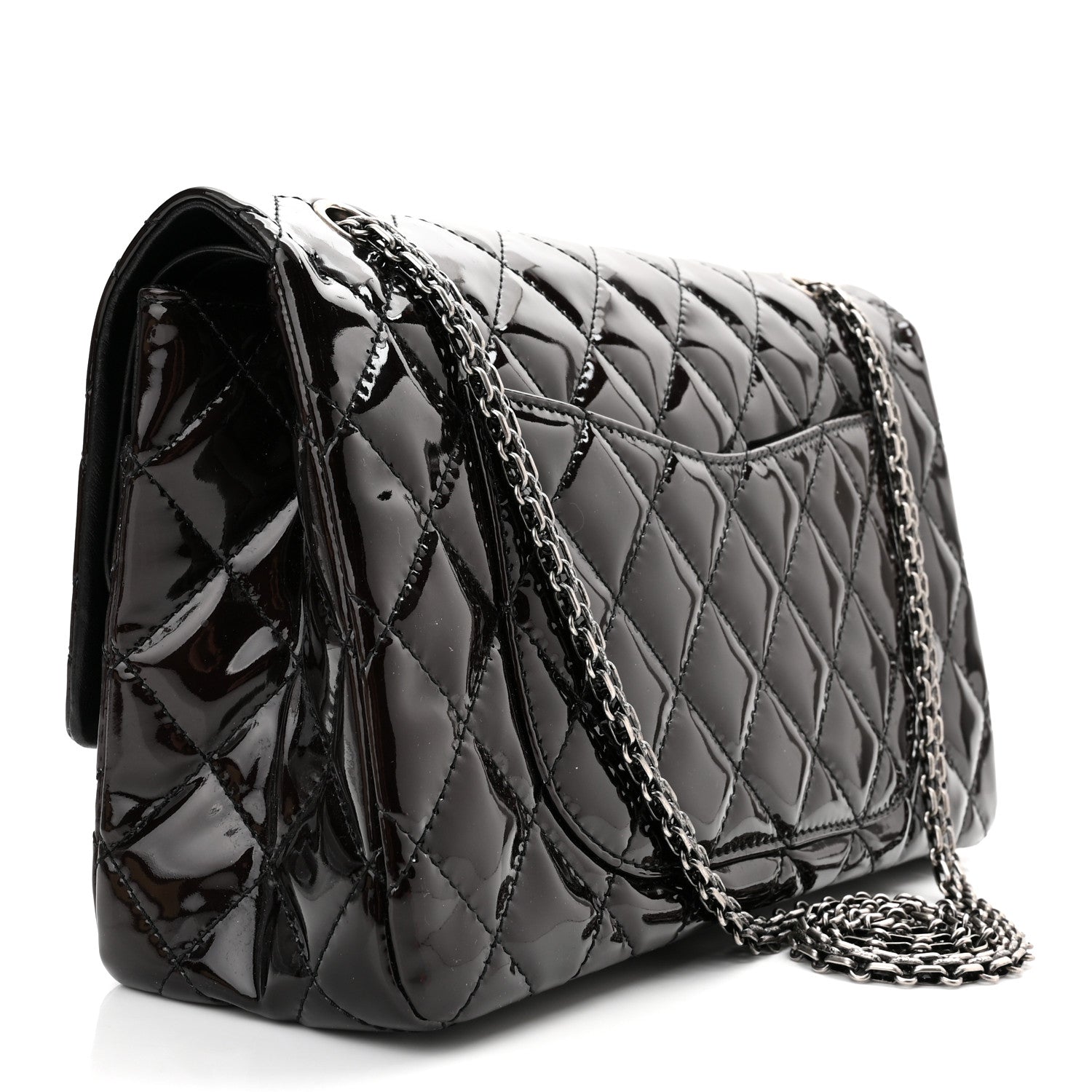 Chanel Patent Quilted 2.55 Reissue 227 Flap Dark Purple 3 of 10