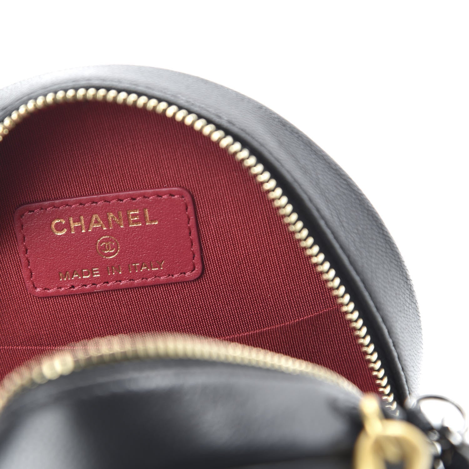 Chanel Goatskin Quilted 19 Round Clutch With Chain Black 8 of 10