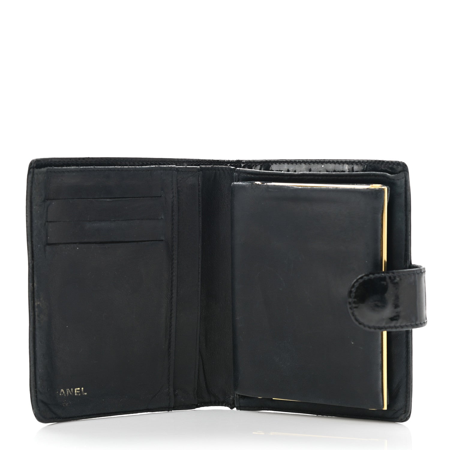 Chanel Patent Timeless CC Compact French Wallet Black 5 of 13