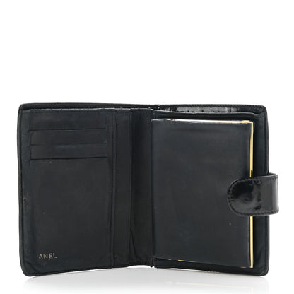 Chanel Patent Timeless CC Compact French Wallet Black 5 of 13