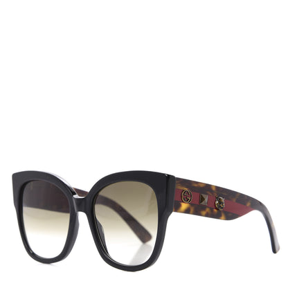 Gucci Acetate Square Frame Web Sunglasses GG0059S Black Tortoise 1 of 8