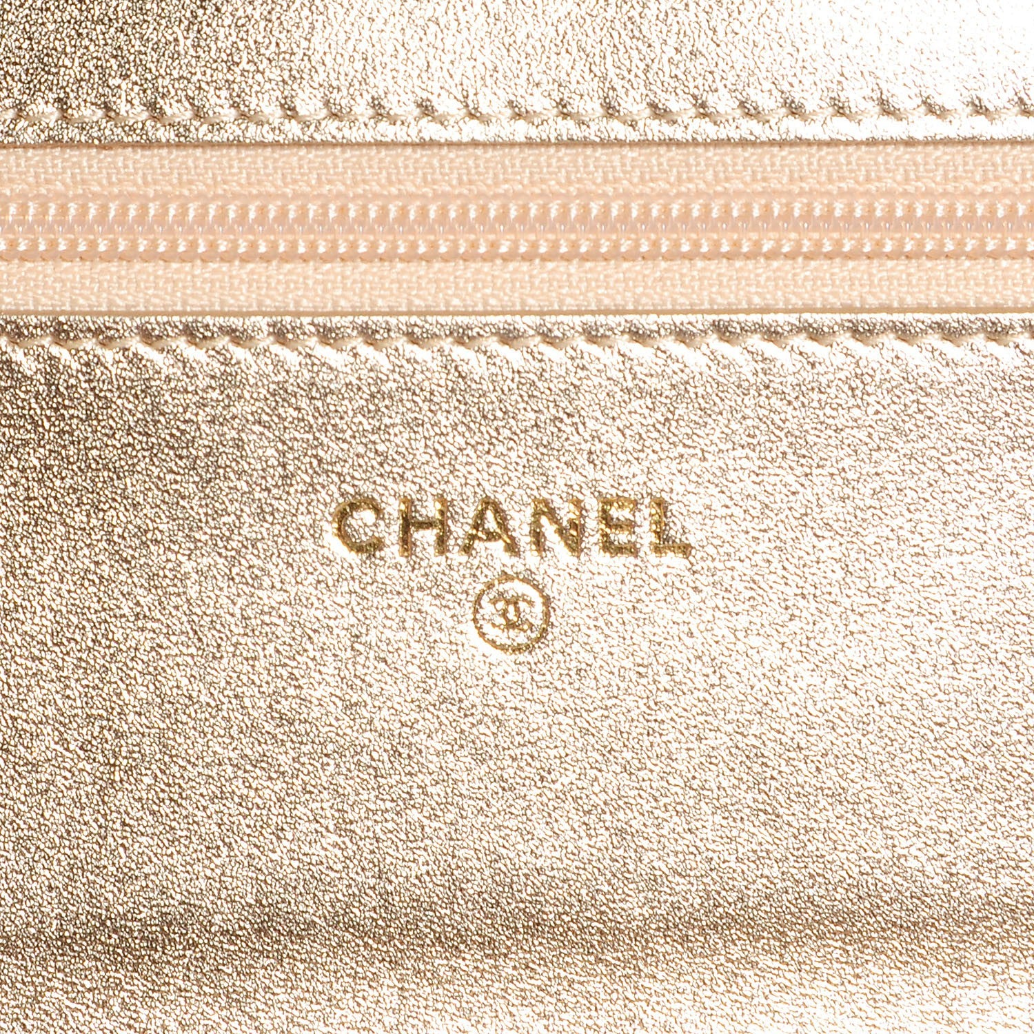 Chanel Satin Diamond Stitch Wallet On Chain WOC Black Gold 6 of 8