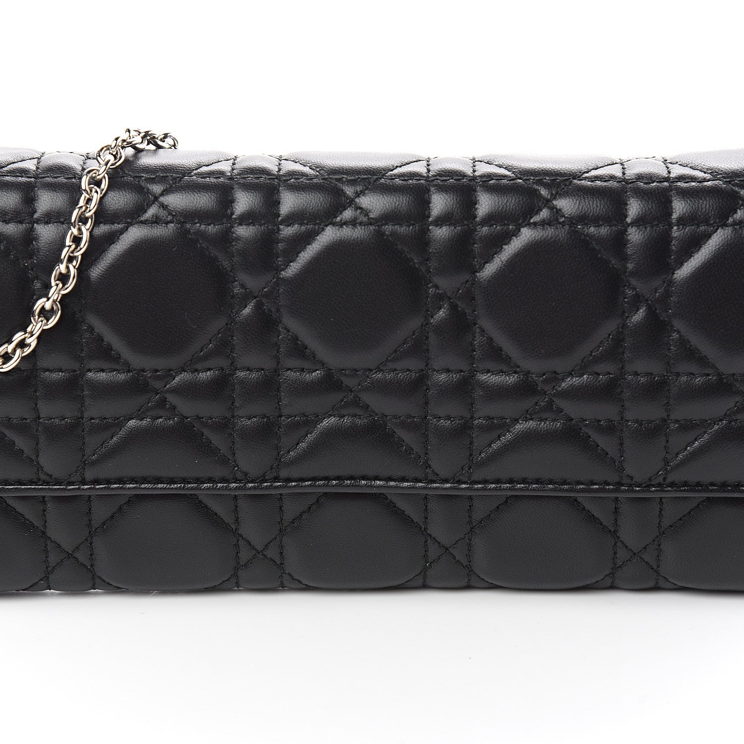 Christian Dior Lambskin Cannage Lady Dior Rendezvous Wallet On Chain Black 9 of 10