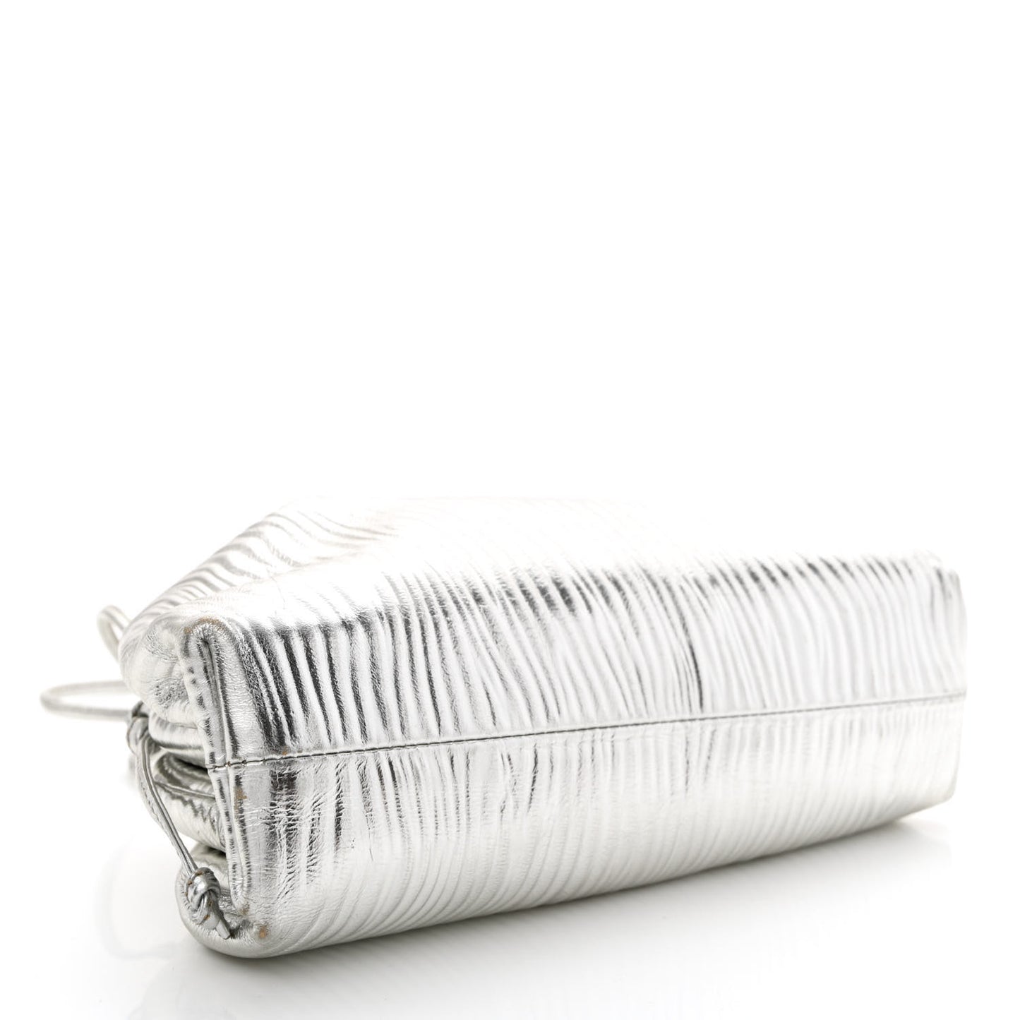 Metallic Bark Calfskin The Mini Pouch Silver