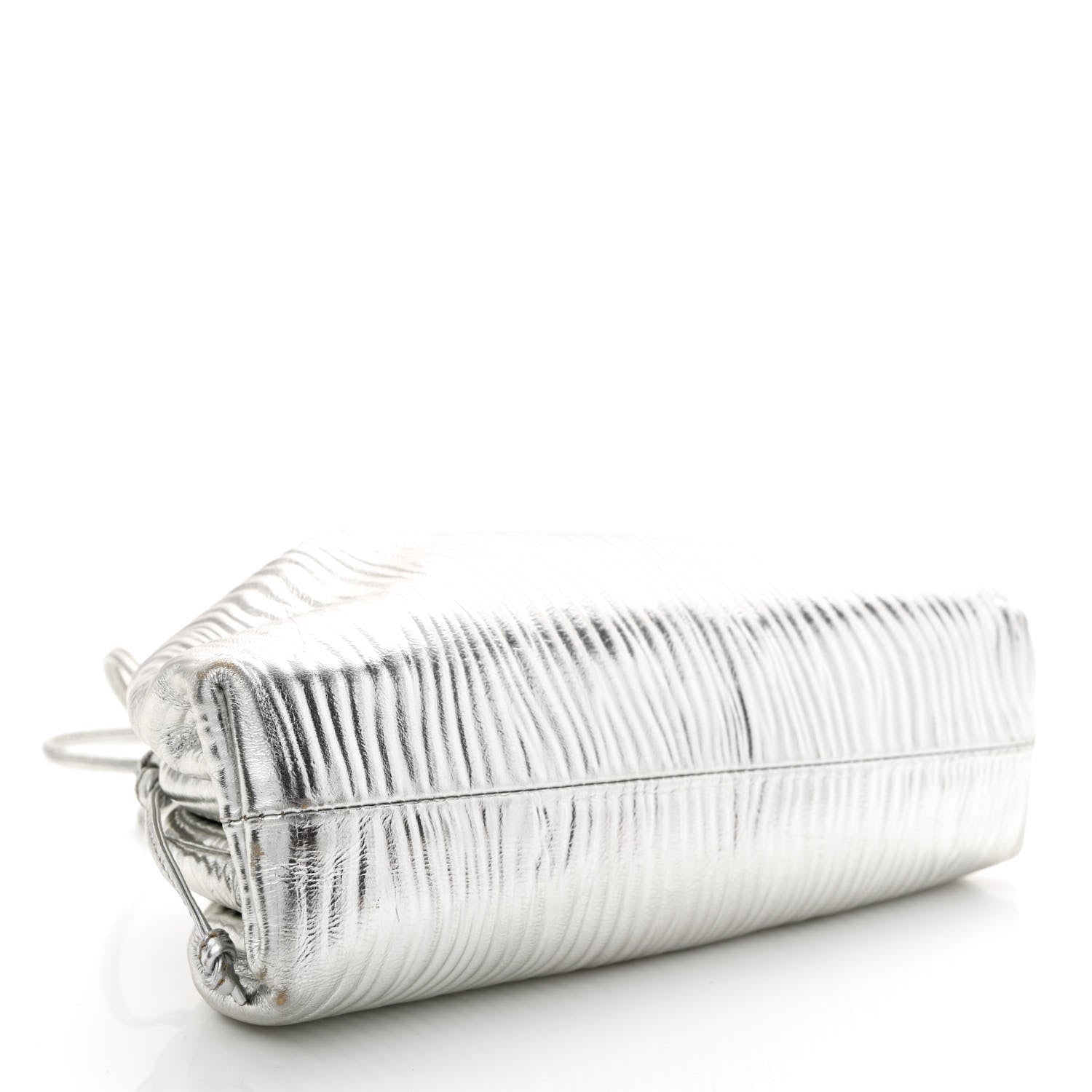 Bottega Veneta Metallic Bark Calfskin The Mini Pouch Silver 4 of 13