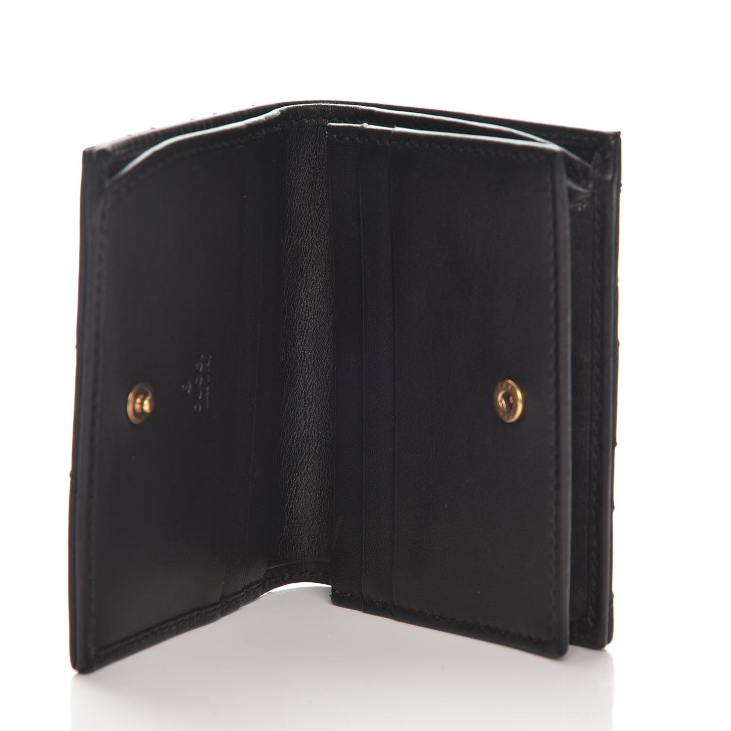 Calfskin Matelasse GG Marmont Card Case Black