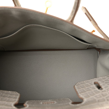 Hermes Togo Matte Alligator Birkin Touch 25 Gris Perle 5 of 11