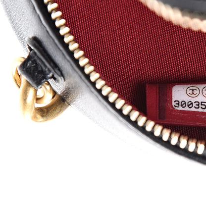 Chanel Lambskin Quilted 19 Round Clutch With Chain Black 6 of 10