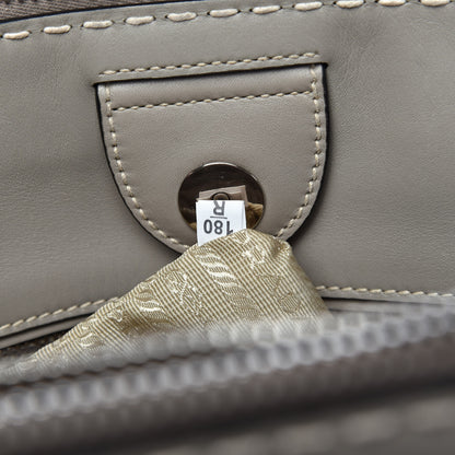 Prada City Calf Small Hand Stitched Galleria Double Zip Tote Calce 9 of 9