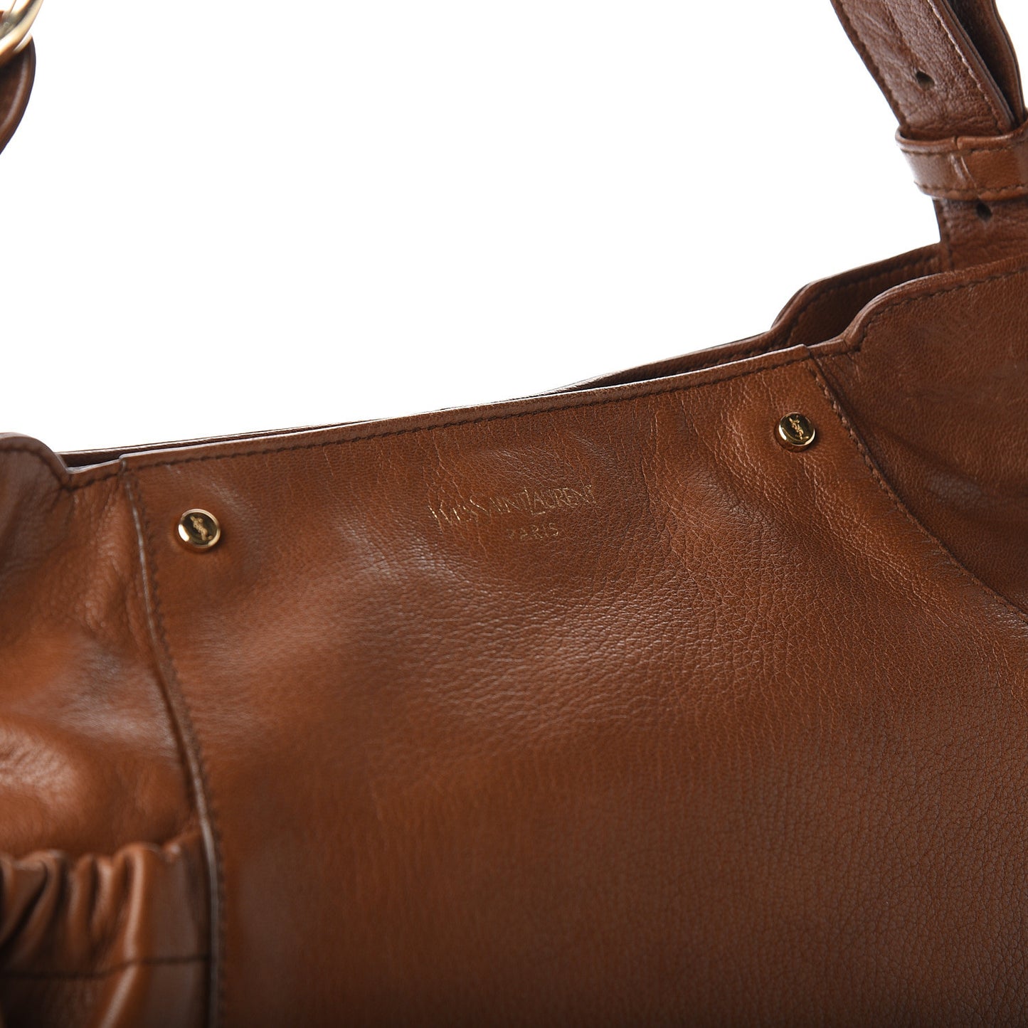 Calfskin Large Mala Mala Horn Bag Cognac