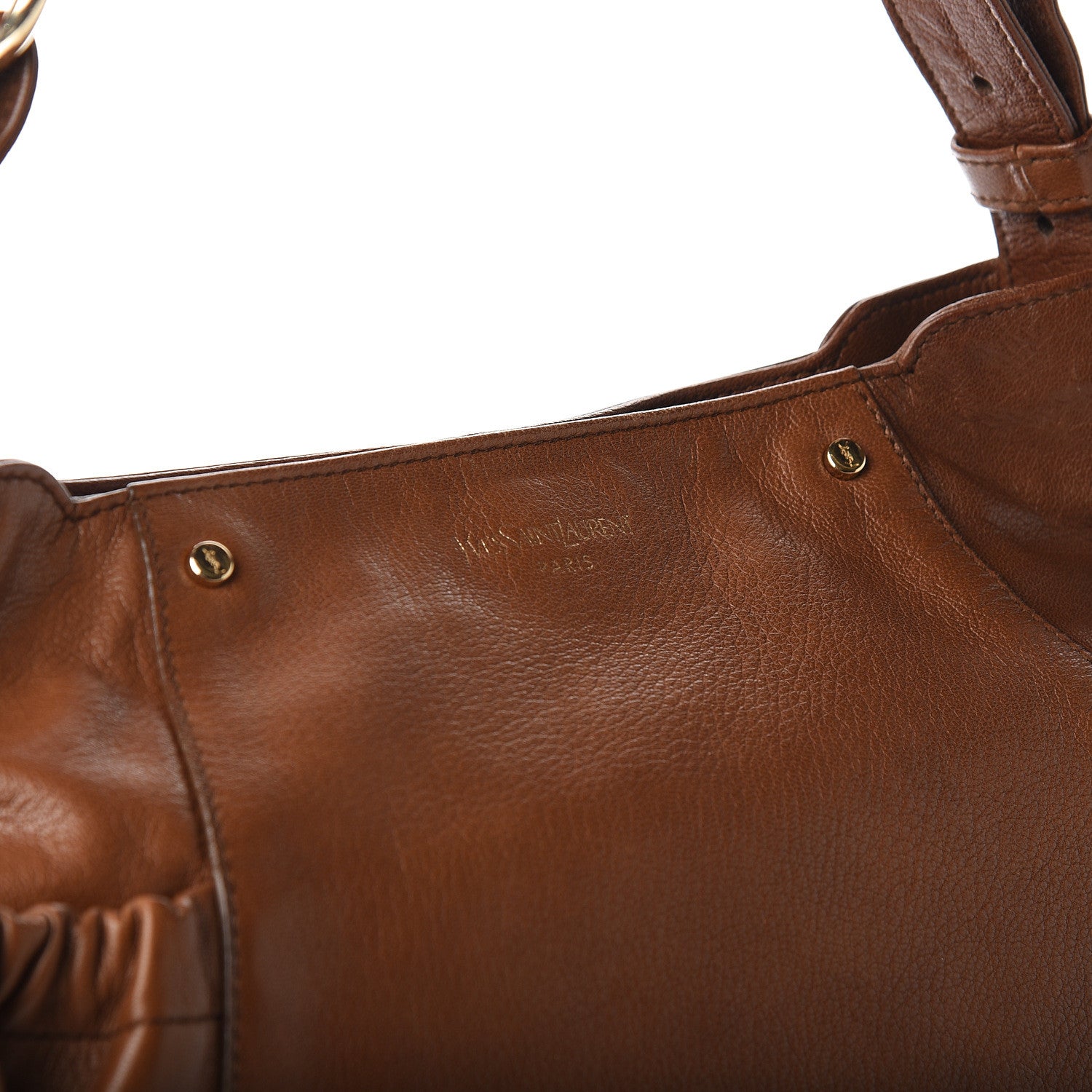 Saint Laurent Calfskin Large Mala Mala Horn Bag Cognac 8 of 8