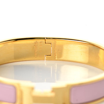 Hermes Narrow Enamel Clic Clac H Bracelet GM Rose Nacarat 4 of 10