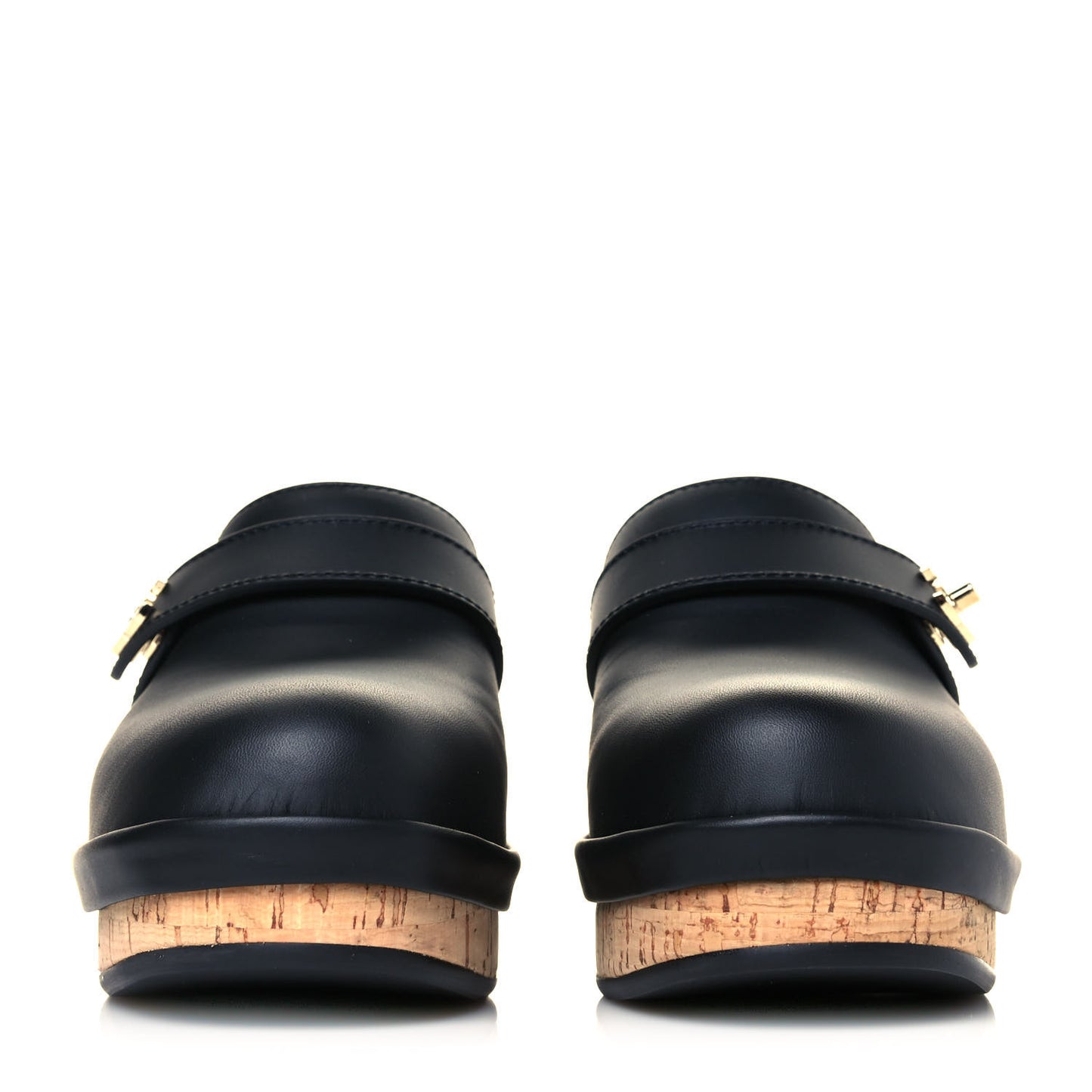 Calfskin CC Turn Lock Clogs 35 Black