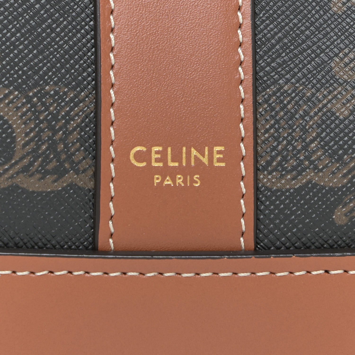 Celine Triomphe Canvas Calfskin Small Bucket Bag Tan 7 of 13