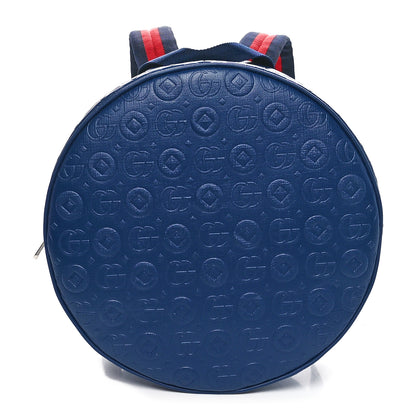 Gucci Textured Dollar Calfskin Web Debossed GG Kids Backpack Blue Agata 1 of 9