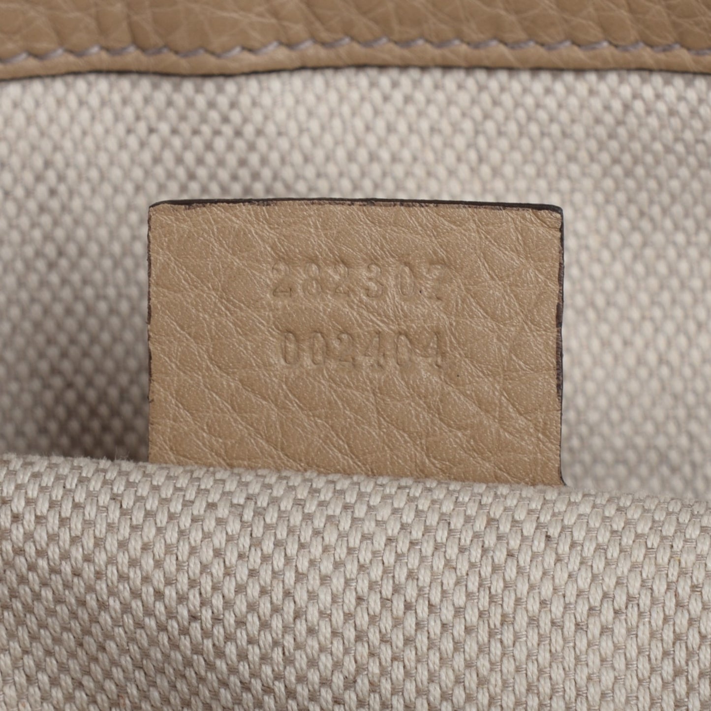 Pebbled Calfskin Small Soho Top Handle Bag Cream