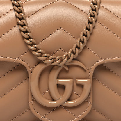 Gucci Calfskin Matelasse Monochrome Super Mini GG Marmont Shoulder Bag Camelia 8 of 10