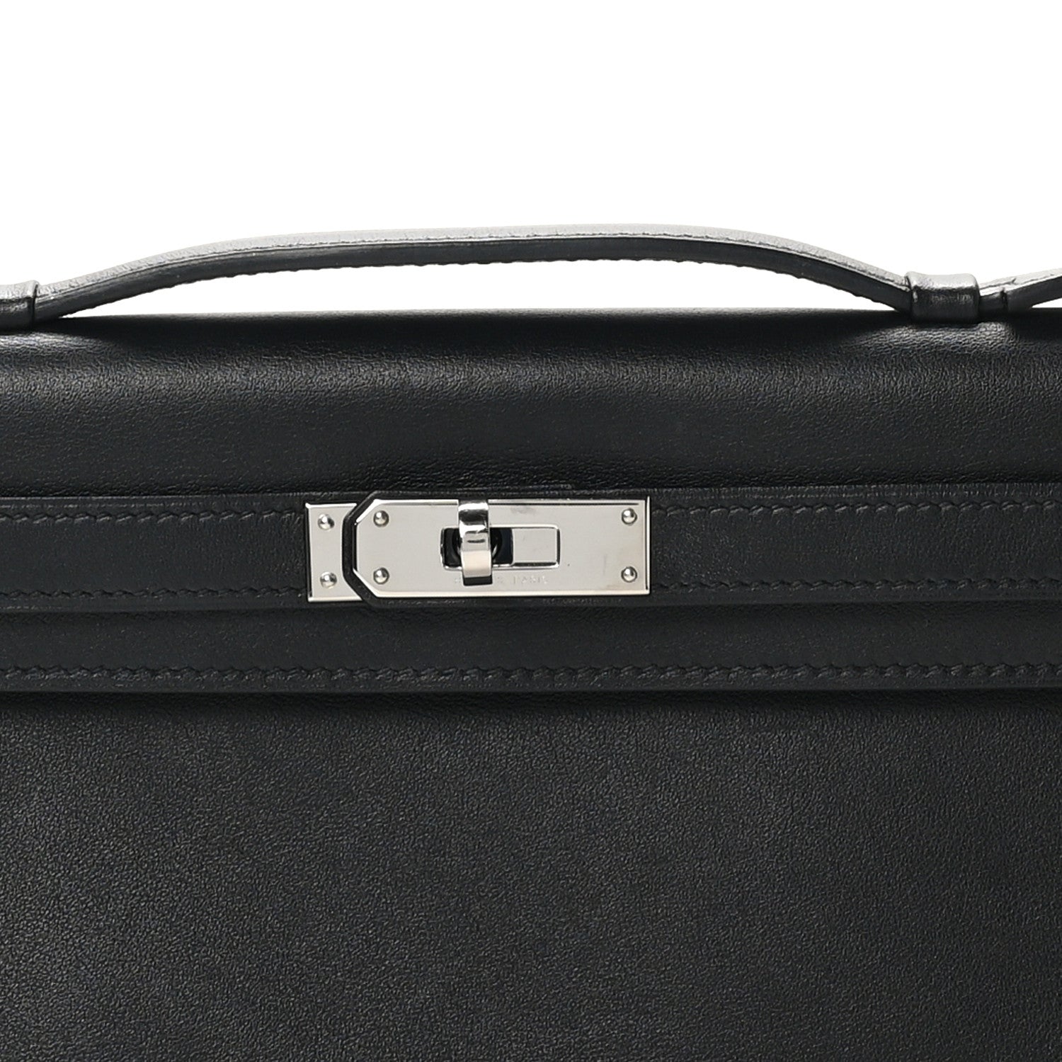 Hermes Swift Kelly Cut Clutch Pochette Black 8 of 11