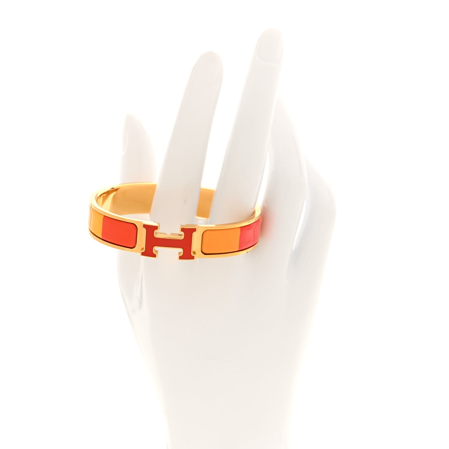 Enamel Narrow Clic Clac H Bracelet PM Rainbow Orange