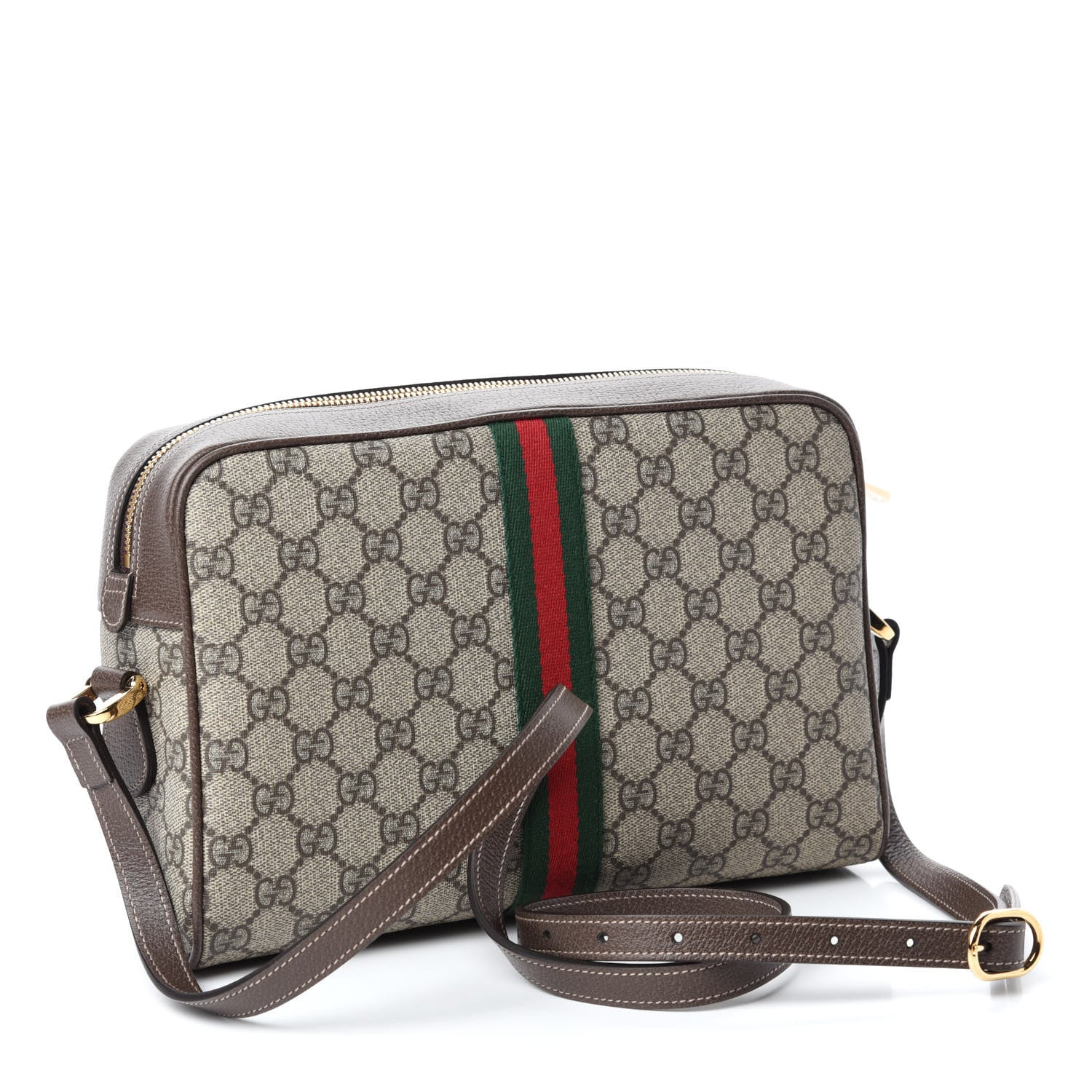 Gucci GG Supreme Monogram Web Small Ophidia Shoulder Bag Brown 3 of 10