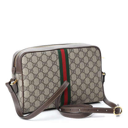 Gucci GG Supreme Monogram Web Small Ophidia Shoulder Bag Brown 3 of 10
