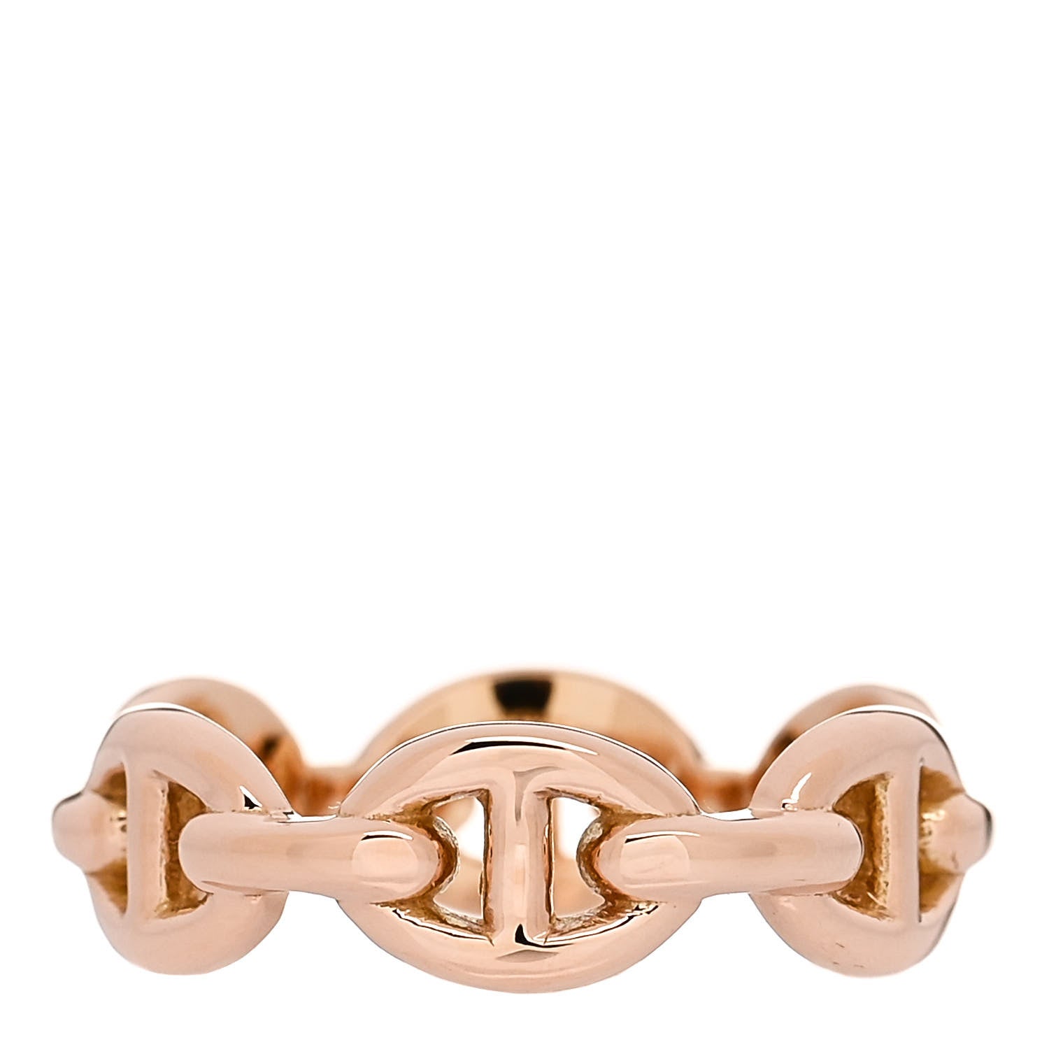 Hermes 18K Rose Gold PM Chaine d'Ancre Enchainee Ring 51 5.75 3 of 5